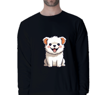 Sweatshirt with Cute Puppy Thermal Printed