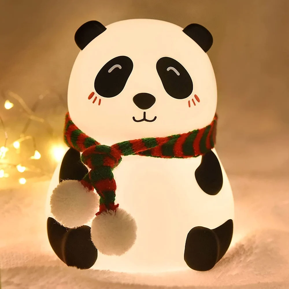 Portable Cute Panda Night Light for Kids, Nursery Silicone Night Light