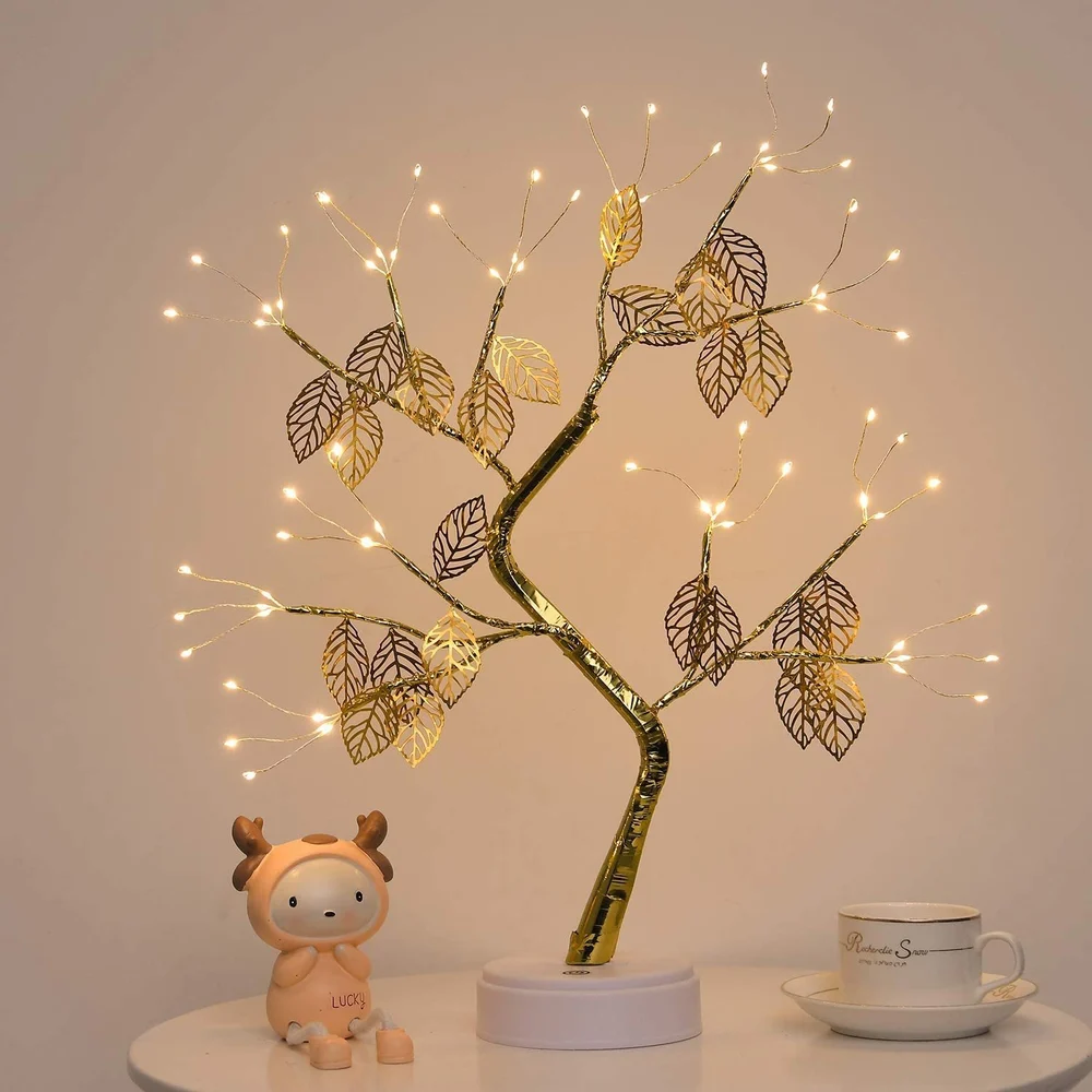 Fairy Lights Gesto Bonsai Trees lamp, DIY Artificial Tree Lamp with 72 Leafs LED