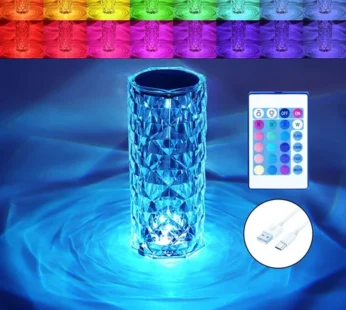 Crystal Diamond Table Lamp Touch and Remote Control 16 Color USB Rechargable LED Night