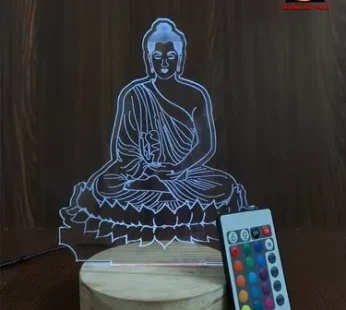 Antique Multicolor Shayona Budha Color 3D Illusion LED Acrylic Table Top Night Lamp